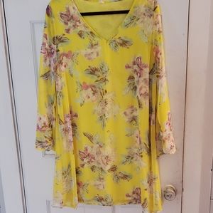 Pink Blush Yellow Floral Dress